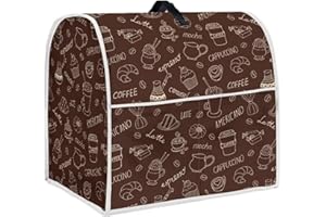 HUISEFOR Standmixer-Abdeckungen, kompatibel mit 4.5–5 Quart Mixern, Kaffee-Dessert-Design, Küche, Zuhause, waschbare Geräteabdeckung, universelle Passform, Entsafter, leicht zu reinigen
