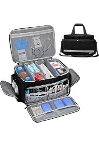 Sac Médical à Double Couche - Organisateur Médicaments, Piluliers, Trousse De Secours Maison/voyage - 12