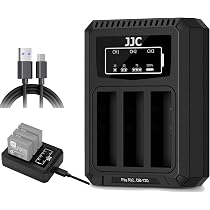 JJC Triple Battery Chargers with Type-C Port for Rioch DB-120