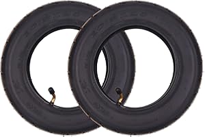 RUHUO 2 Sets 10 x 2.125 Tire and Tube 10 x 2 1/8 Tire Replacement for 2-Wheel Electric Scooter Unicycle Uses 10" Tyre, Angled Stem TR87