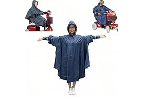 FONAKEI Mobility Scooter Rain Cover, Mobility scooter Cape with Sleeves Wheelchair Rain Ponchos Adults Electric Scooter Poncho Scooter accessories,Scooter Covers Waterproof Rain Poncho,Extra Large