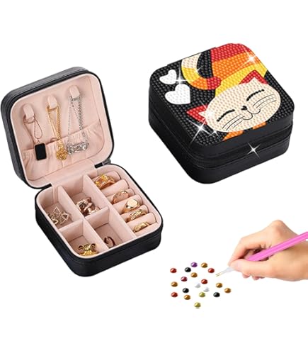 Domybest Boîte à Bijoux Bricolage Diamond Painting Organisateur Bijoux