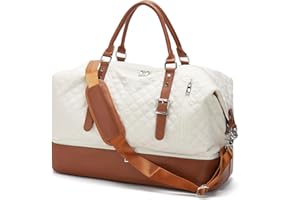 WINSPANSY Sac de Voyage Femme，Sacs de Bagage à Main Sport Weekend Grand Format avec Compartiment à Chaussures Sac de Clinique Camping étanche Mommy Bag Beige
