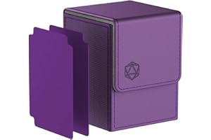 Pulchra Boîte de Rangement vec 2 Intercalaires, Taille Grand pour 110 Cartes, Magnetic Deck Box pour TCG - Dés (Violet)