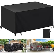 Landrip Housse De Table Ronde/Jardin 230×100 Cm – 420D Oxford Imperméable, Anti-UV, Coupe-Vent & Résistante