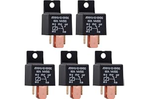Ehdis 5 Pcs Car Relay 12V 80 AMP 5 Pin, JD2912-1Z-12VDC 80A 14VDC SPDT Truck Boat Van Vehicle Automotive Relay 12V Switch