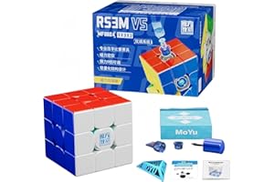 AIGIDUSANSU MOYU RS3M V5 3x3x3 Speed Cube,Stickerless Professional Magnetic Magic Cube,Ball Core UV Maglev Cube Robot, 3D Puzzle Magic Toy for Kids and Adults (Magnetic Dual Adjust)