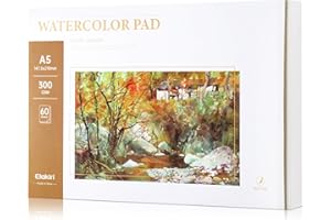 ELAKIRI Aquarellpapier A5 300g mit 60 Blatt Hochwertige Qualität Aquarell Papier, Aquarellblock A5 Weiß, Säurfrei, Aquarellpapier 300g Watercolor Paper für Kinder Studenten Lehrer Künstler