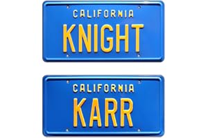 CELEBRITY MACHINES Knight Rider | Cavaliere + KARR | Targhe metalliche stampate