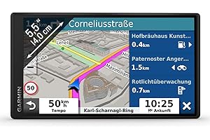 Garmin DriveSmart 55 MT-D EU Navi - Rahmenloses Touch-Display, 3D-Navigationskarten und Live-Traffic Via DAB+