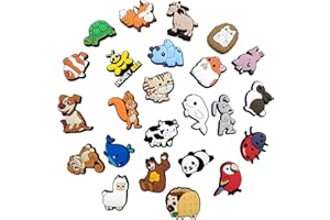 Magiho Charmes de Chaussures, 24 Pcs Mignon Animaux Charmant Chaussures Clips Décoration Mignon Chaussures Accessoires pour Chaussures et Bracelet