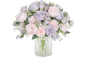 ‎SOMYTING SOMYTING Pfingstrose Künstliche Blumen 2 Bündel Künstliche Pfingstrose Blumenstrauß Fake Blumen Seidenpfingstrosen Blumensträuße für Hochzeit Partei Tischaufsätze Blumenarrangement Heim Küche Dekor