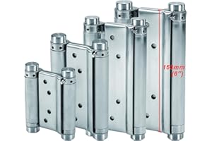 LOOTICH Charnières À Ressort (153mm) en Acier Inox À Double Action pour Portes Battante Charnière Fermeture Automatique pour Saloon Café Bar Pub Comptoir Porte Placard Jusqu'à 30kg (2 PCS)