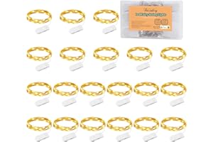 Vacoulery Cadena de Luces con Pilas, 10 LEDs 1M Alambre de Cobre Guirnaldas Luces Micro, IP65 Impermeable Luces Decorativas para Interior, Exterior, Boda, Fiesta de Navidad, Blanco Cálido (20 Pack)