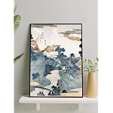 Postermanya Sakin Nehir Ukiyoe Japon Sanatı Sanatı &Ccedil;er&ccedil;eveli Tablo - &Ccedil;er&ccedil;eveli Poster, Sanatsal Dekorasyon
