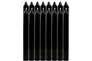 ETREXONLINE Bougies de Chandelier Longues Sans parfum - Lot de 16 Bougies Noir Longueur 17.5cm