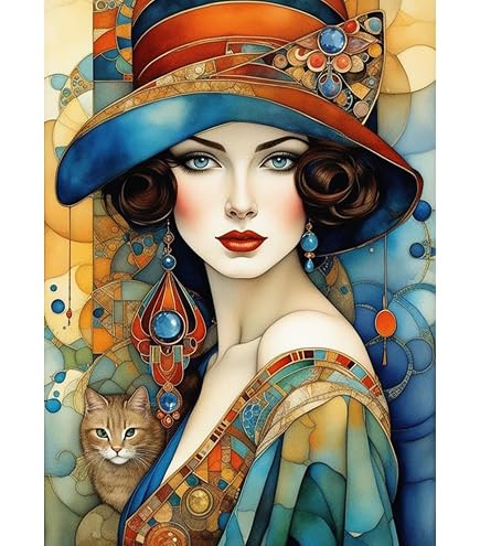 QENSPE Vintage Pittura Diamante 5D DIY Diamond Painting Kit per