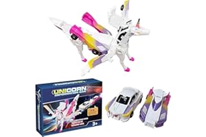 Guyode Unicorno Robot Juguete, TransformacióN Coche Robot Juguete Regalo NiñOs, Deformación de colisión Robot Combinado Figura de Acción Robot Robot, Entrena Las Habilidades PráCticas (Rosa)