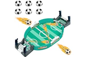 VINGAHOUSE Mini Juegos de Futbolín, Juego de Mesa de Fútbol Interactivo con 6 Balones, Futbolines Portátil y Liviano para Fiestas, Juegos de Mesa para Padres e Hijos, Regalos para Niños 4 Años