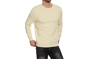 Migcaput Maglione Lavorato a Maglia da Uomo, Caldo Girocollo, Camicia a Maniche Lunghe, Maglione a Maglia fine con Girocollo, Inverno da Uomo