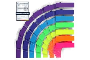 ‎MOINKERIN moinkerin Haftstreifen Haftmarker Film Textstreifen Klebezettel Klebemarkierungen Kleine Fahnen Haftnotizen Tabs Beschreibbare Etiketten (A-980 Stücke - Rechteck)