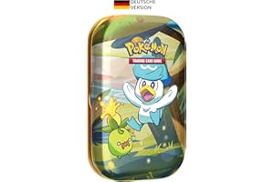 Pokémon - Gra karciana kolekcjonerska: mini pudełka Paldea-przyjaciele – Kwaks (2 boosterpacki, 1 karta obrazkowa i 1 arkusz naklejek) wersja niemiecka