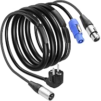 CERRXIAN PowerCon Verlängerungskabel 2m – 13 AWG, 3-polig, IP65 Für Bühnenlicht & Lautsprecher