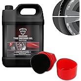 1000ml Silicone Tyre Shine & Trim Dressing Gel Kit, Tyre Black With Applicator & Integrated Pot, Super Gloss Tyre Dressing Fo