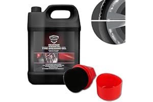 BLITZ CLEAN 1000ml Silicone Tyre Shine & Trim Dressing Gel Kit, Tyre Black With Applicator & Integrated Pot, Super Gloss Tyre Dressing Formula, Lasts up to 3 weeks, Ultra Wet Look Finish (1 Litre Kit)