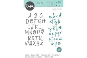 Sizzix Set di Fustelle Thinlits 2 pz Alfabeto by Emily Tootle, Multicolore, taglia unica