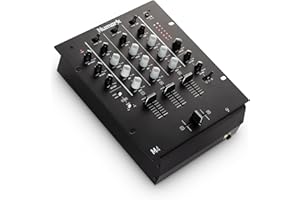 Numark M4 – Table de Mixage DJ 3 Voies pour Platine DJ Montable en Rack avec EQ 3 Bandes, Entrée Micro et Commandes de Crossfader, Reverse et Slope