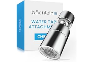 Bächlein Uniwersalny nasadkowy kran wodny w chromie z dwoma rodzajami strumienia - Obrotowy dyfuzor wody do baterii kuchennych