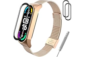 BANGTING metalowy pasek kompatybilny z Xiaomi Mi Band 3/4/5/6 zapasowy pasek do Mi Fit Band 6 NFC Miband 5 ze stali nierdzewnej