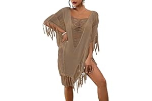 Bsubseach Sheer Bikini Cover Up per Le Donne Fringe Hollow out Costume da Bagno Sexy Beach Pool Costume da Bagno Tassel Tops