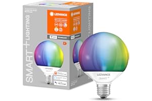 LEDVANCE Lampada Smart LED con Wifi, base E27, dimmerabile, colori RGB e cambio di colore della luce, Globeform, opaco, controllabile con Alexa, Google e App, 1 confezione
