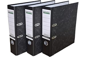 NOTI Eastlight A4 Lever Arch Files Black & White Pack of 3