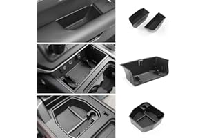 EVGOXMODS 4PCS Center Console Organizer Tray Compatible with 2020-2024 Land Rover Defender 90 110 130 (ONLY for No Refrigerator Version) Armrest Storage Box Door Handle Pocket Insert Interior Accessories