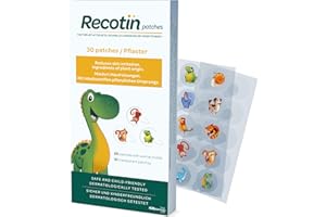 Novokill RECOTIN Cerotti Antizanzare 30 Pezzi - 100% Ingredienti Naturali - 20x Motivo Animale, 10x Trasparenti - Cerotti Dopo Puntura Zanzare Bambini e Adulti