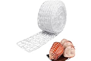 USHXVG 1 Roll (5 Meters) Cooking Net, Grilled Pork Tying Tape, Cooked Food Mesh Bag, Barbecue Cotton Net, Cooking Meat Net Roll, Pig's Feet Tying Line