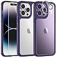 TAURI 5 in 1 Compatibile con Cover iPhone 14 Pro, con 2 Pellicole in Vetro Temperato + 2 Pellicole per Fotocamera [Protezione