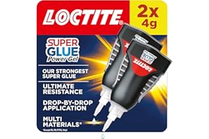 Loctite Super Glue Power Gel, Flexible Super Glue Gel, Superglue with Non-Drip Formula for Vertical Applications, Clear Glue with Precise Nozzle, 2x4g