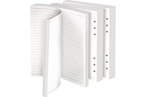 Vicloon 90 Feuilles A5 Recharge Papier, 6 Trous Feuillets Mobiles Vierge Papier de Recharges en Ligné pour A5 Bullet Carnet Rechargeable Journal Cahier Agenda
