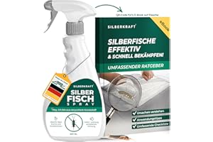 ‎SILBERKRAFT Silberkraft Anti-Silberfischspray 500 ml einschließlich E-Book, schnelle und effektive Kontrolle von Silberfischen, alternativ zu Köderboxen und Fallen