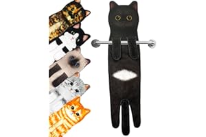 PAT JUUMG Toallas de Mano Gato, Toalla Manos Decoración para Cocina y Baño,Absorbente y Suave,Regalos Originales para Mujer (Gato Negro)