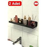 Risingmaber Ultra G&uuml;&ccedil;l&uuml; 3M Yapışkanlı Siyah &Ccedil;ok Ama&ccedil;lı Banyo D&uuml;zenleyici Organizer Raf Banyo Askı 2 Adet MT96SD