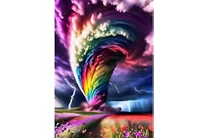 EOBROMD 5D Diamond Painting Kit Completo Tornado Colorato, Fantasia Pittura Diamante FAI DA TE, Fiori Diamond Painting Bambini Adulti, Strass Ricamo a Punto Croce Painting per Decorazione Casa 30x40cm