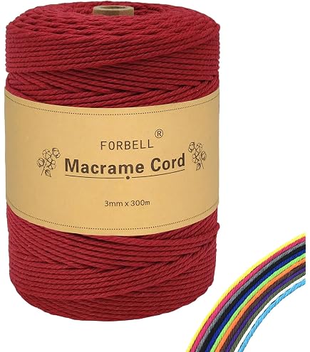 GLOREX Cotton Makramee-Garn - 2 Mm, 225 M, 250 G, Farbe Taupe, 100% Baumwolle