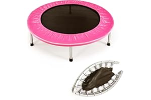 KOMFOTTEU Trampoline Mini Trampoline Ø97 cm, Trampoline de Fitness Pliable pour Enfants et Adulte, Capacité de 150 kg, avec Pieds Antidérapants pour Entraînement Intérieur et Extérieur