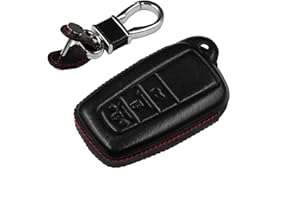 M.JVisun Prawdziwa Skóra Kluczyk Samochodowe Etui na Klucze dla Toyota 86 GT86 Avalon C-HR Camry Corolla Highlander Land Cruiser Prado Prius RAV4 - Skóra - Czarny