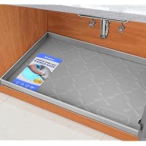 Tapis Étanche Pour Sous L'Évier De Cuisine - 48.25x48.25 Cm, Gris Foncé, Antidérapant - Protection Contre Les Fuites Et Organisation